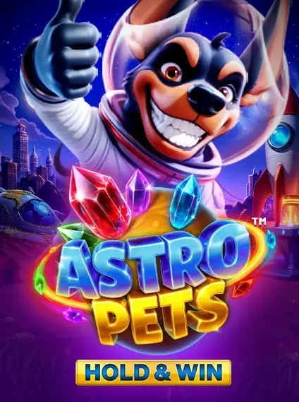 Decorative casino game artwork for ChainLuck: Astro Pets Hold And Win